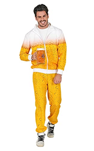 MIMIKRY Bier Druck Trainingsanzug für Damen und Herren JGA Kostüm Karneval Trash Party Bad Taste, Größe:XXL von MIMIKRY