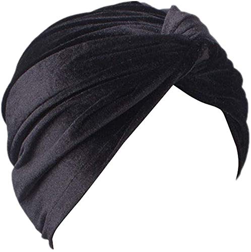 MIMIKRY Damen Samt Turban Hut Diva 20er Jahre Wahrsagerin, Farbe:Schwarz von MIMIKRY