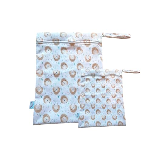 MIMO DE ÁNGEL Packung mit 2 wasserdichten Taschen, 30 x 40 cm und 15 x 20 cm, Organizer für Windeln und Kleidung für Kindergarten, Schule und Reisen, ideal für Kinder und Babys, Igelmuster, Lässig von MIMO DE ÁNGEL