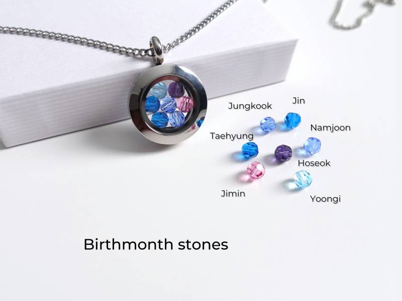 Bts Geburtsstein Halskette Medaillon Mit 7 Monatssteinen Der Member Bts Geburtsstein Halskette Medaillon Mit 7 Monatssteinen Der Member von MIMUCpurple