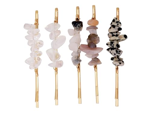 MINACHI Haarnadel-Set mit unregelmäßigen Steinen, Retro-Stil, 5 Stück, mehrfarbig, Haarschmuck für Damen von MINACHI