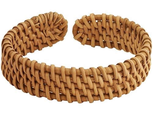 MINACHI Rattan-Armband für Damen, handgefertigt, leicht, Strohgeflecht, Armreif, verstellbar, böhmisch, gewebter klobiger Handgelenkschmuck, Medium, Rattan, Kein Edelstein MINACHI Rattan-Armband für Damen, handgefertigt, leicht, Strohgeflecht, Armreif, verstellbar, böhmisch, gewebter klobiger Handgelenkschmuck, Medium, Rattan, Kein Edelstein von MINACHI