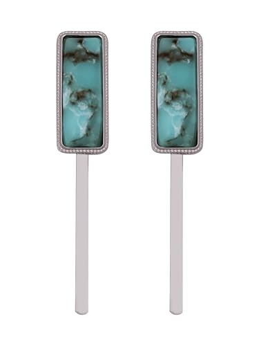 MINACHI Retro Stil Rechteck Türkis Haarnadeln 2er Set Damen Haarschmuck von MINACHI