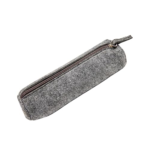 MINAOLULUS Filz Stifteköcher Kosmetiktasche Aufbewahrungstasche Hellgrau Multifunktionales Federmäppchen für Stifte Make-up und Tägliche Utensilien von MINAOLULUS