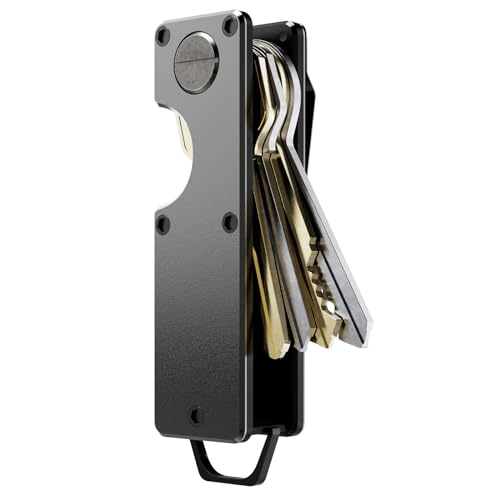 MINBERAND Schlüssel-Organizer, kompakter Schlüsselhalter, Metall-Schlüsselanhänger, minimalistisches Schlüsseletui, Schlüsselhalter für Schlüsselanhänger, sichert 1–5 Schlüssel, gunmetal, Minimalist von MINBERAND