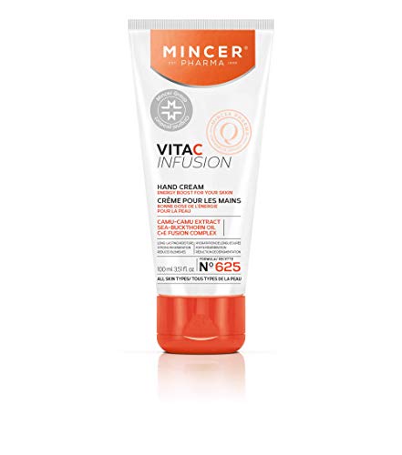 Mincer Pharma Vita C Infusion Feuchtigkeitsspendende Energie Regenerierende Reduzierende Hautunreinheiten Handcreme für Alle Hauttypen mit Camu-Camu Extrakt, Sanddornöl, C + E Fusionskomplex 100 ml von MINCER EST. PHARMA 1989