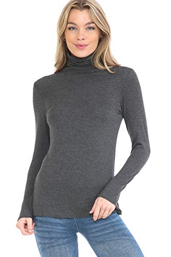 MINEFREE Damen leichter Rollkragenpullover mit langen Ärmeln (S-3XL) - Grau - 3X-Groß von MINEFREE