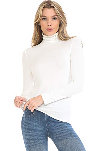 MINEFREE Leichter Langarm-Rollkragenpullover für Damen (Größe S-3XL), Mtt001_ivory, 3X-Groß von MINEFREE