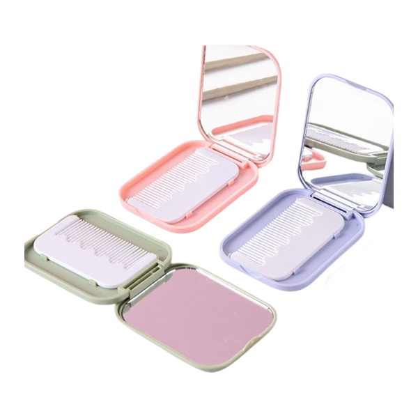 MINGXIER - Pocket Mirror with Comb (Random Colour) - 1 stück von MINGXIER