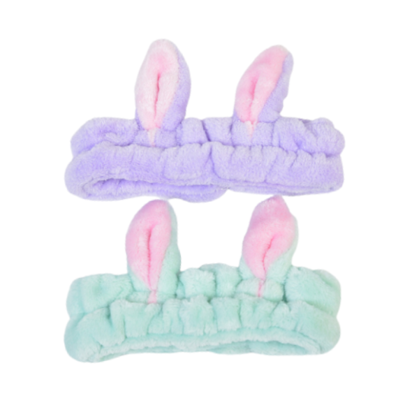 MINGXIER - Rabbit Ear Coral Fleece Face Wash Headband (Random Colour) - 1stück von MINGXIER