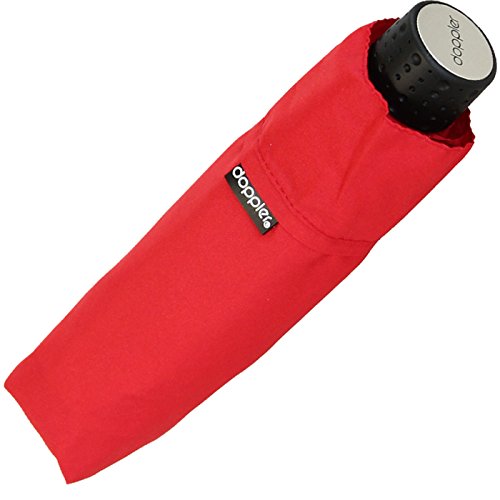 Doppler Regenschirm Mini- Taschenschirm Havanna Stick - sturmfest Uni rot von Mini und Taschenschirme