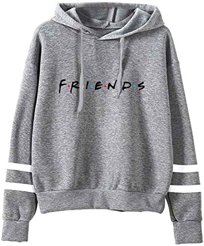 MINIDORA Friends Print Kapuzenpullover für Männer Trendy Long Sleeves Trendy Pullover Geschenk für Freunde XL,Grau von MINIDORA