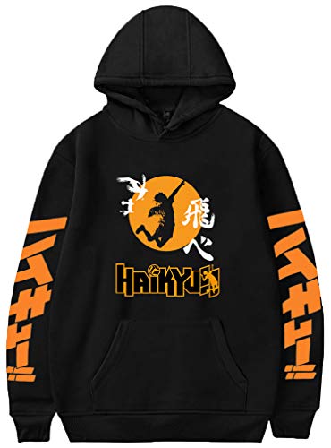 MINIDORA Herren Hoodie Karasuno High School Volleyball Junior Sweatshirt(4XL,1Schwarz A48797) von MINIDORA