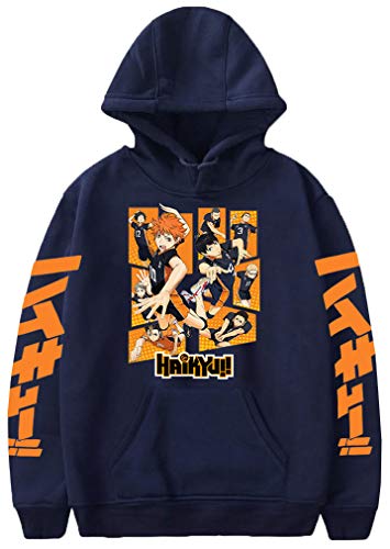 MINIDORA Herren Hoodie Karasuno High School Volleyball Junior Sweatshirt(M,Marine A47822) von MINIDORA