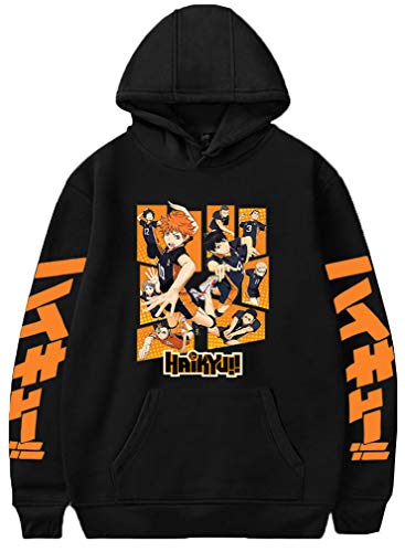 MINIDORA Herren Hoodie Karasuno High School Volleyball Junior Sweatshirt(M,1Schwarz A47822) von MINIDORA