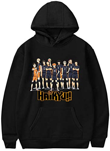 MINIDORA Herren Hoodie Karasuno High School Volleyball Junior Sweatshirt(S,1Schwarz A47814) von MINIDORA