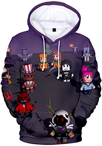 MINIDORA Hoodie Roblox für Jungen Kinder Hoodie Unisex Kapuzenpullover Game Sweater(E03397,130) von MINIDORA