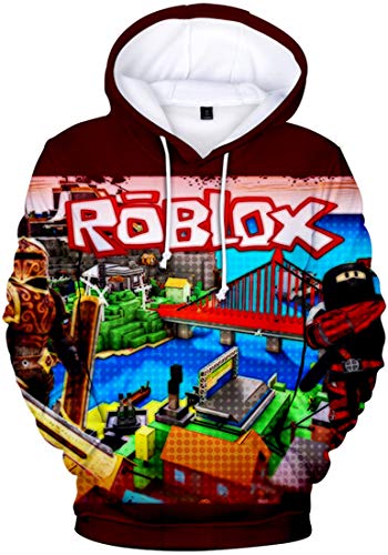 MINIDORA Hoodie Roblox für Jungen Kinder Hoodie Unisex Kapuzenpullover Game Sweater(E28456,120) von MINIDORA