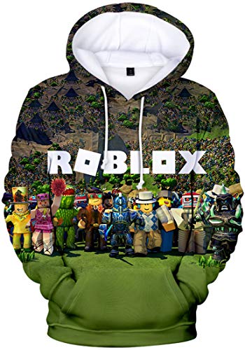 MINIDORA Hoodie Roblox für Jungen Kinder Hoodie Unisex Kapuzenpullover Game Sweater(N22814,160) von MINIDORA