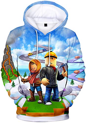 MINIDORA Hoodie Roblox für Jungen Kinder Hoodie Unisex Kapuzenpullover Game Sweater(N25878,110) von MINIDORA