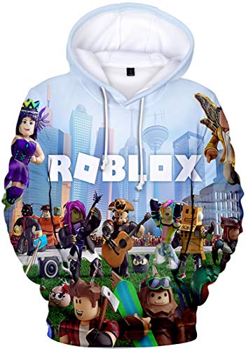 MINIDORA Hoodie Roblox für Jungen Kinder Hoodie Unisex Kapuzenpullover Game Sweater(Q1221,160) von MINIDORA