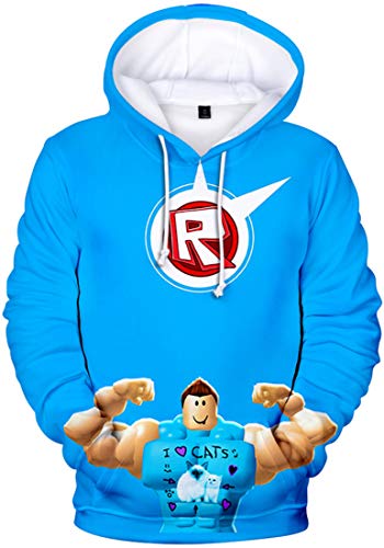 MINIDORA Hoodie Roblox für Jungen Kinder Hoodie Unisex Kapuzenpullover Game Sweater(Q1224,120) von MINIDORA