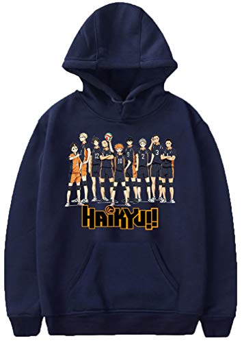 MINIDORA Herren Hoodie Karasuno High School Volleyball Junior Sweatshirt(L,Marine A47814) von MINIDORA