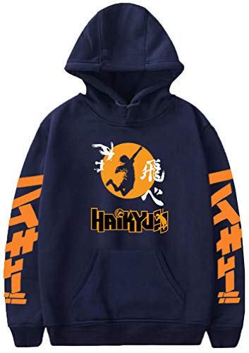 MINIDORA Herren Hoodie Karasuno High School Volleyball Junior Sweatshirt(M,Marine A48797) von MINIDORA