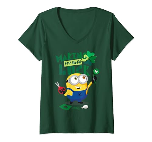 Damen Minions Making My Own Luck T-Shirt mit V-Ausschnitt von MINIONS