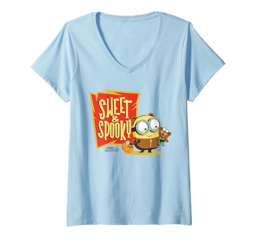 Damen Minions Sweet and Spooky T-Shirt mit V-Ausschnitt von MINIONS
