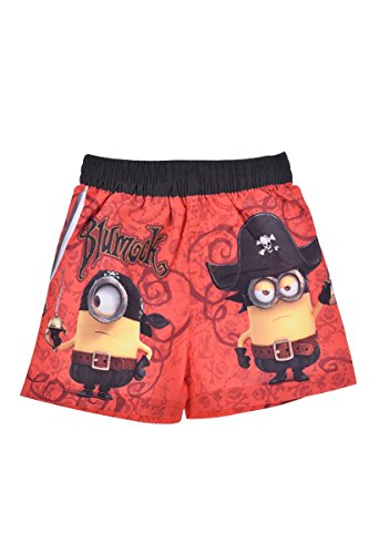 MINIONS Badeshorts für Jungen, Badehose Badeanzug Boxershorts, Surf Badeshorts für Jungen, Despicable Me Design, Größe 3 Jahre - Rot von MINIONS