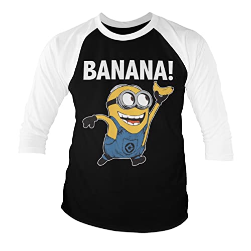 MINIONS Offizielles Lizenzprodukt Banana! Baseball 3/4 Ärmel T-Shirt (Weiß-Schwarz), XL von MINIONS