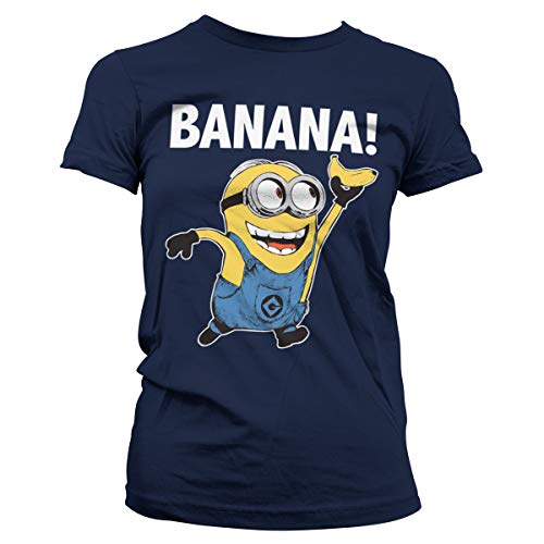 MINIONS Offizielles Lizenzprodukt Banana! Damen T-Shirt (Marineblau), L von MINIONS