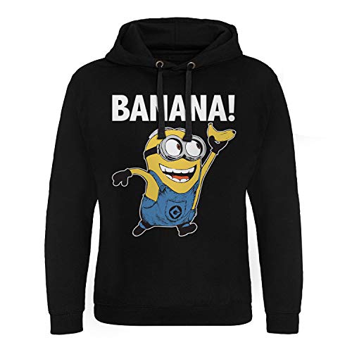 MINIONS Offizielles Lizenzprodukt Banana! Epic Kapuzenpullover (Schwarz), L von MINIONS