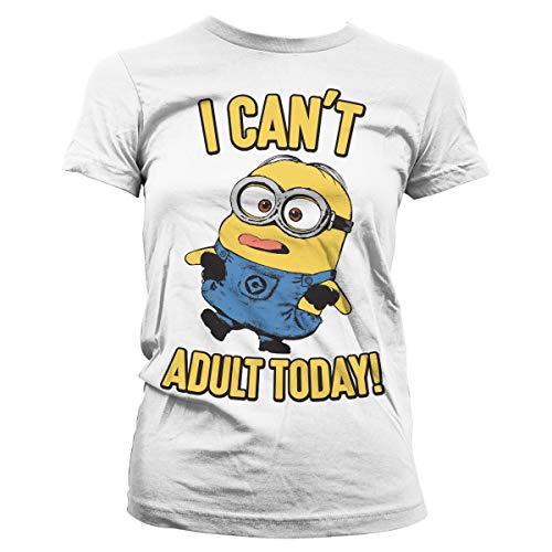 MINIONS Offizielles Lizenzprodukt I Can't Adult Today Damen T-Shirt (Weiß), S von MINIONS