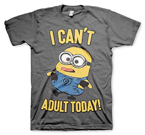 MINIONS Offizielles Lizenzprodukt I Can't Adult Today Herren T-Shirt (Dark Grau), XXL von MINIONS