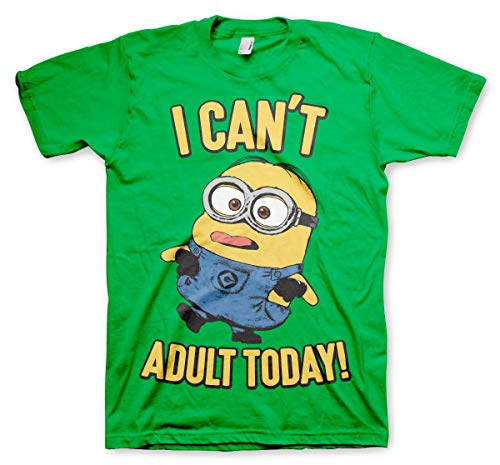 MINIONS Offizielles Lizenzprodukt I Can't Adult Today Herren T-Shirt (Grün), XXL von MINIONS