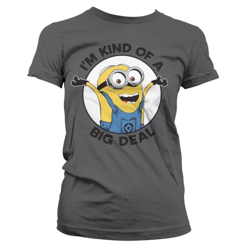 MINIONS Offizielles Lizenzprodukt I'm Kind of A Big Deal Frauen T-Shirt (Dunkelgrau), XX-Large von MINIONS