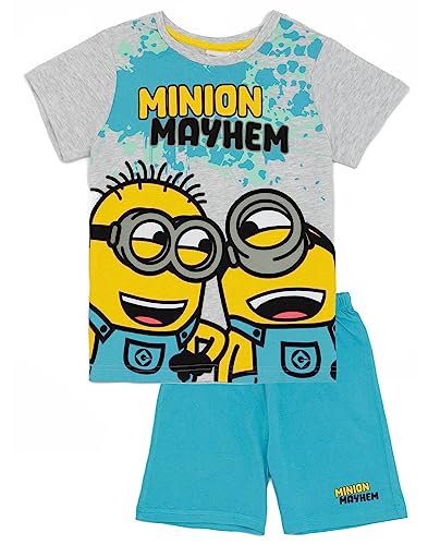 MINIONS Pyjama Jungen | Blaues Kurzarm-T-Shirt-Shorts-Pyjama-Set für Kinder | Ich – Einfach unverbesserlich – Loungewear von MINIONS