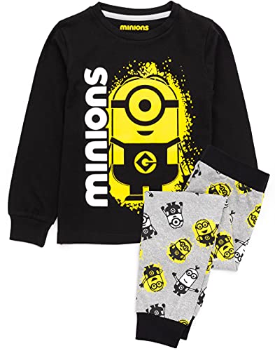 MINIONS Pyjamas Jungen Kinder Film Langarm Top & Grey Bottoms PJs 4-5 Jahre von MINIONS