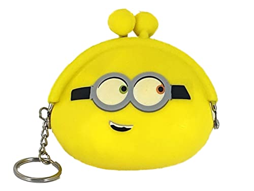 Minions Gelbe Silikon-Geldbörse mit Spaltring Schlüsselanhänger Tasche Anhänger von MINIONS