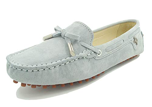 MINITOO Damen Knoten Slip-on Hellgrau Wildleder Freizeit Slipper Mokassins EU 38.5 MINITOO Damen Knoten Slip-on Hellgrau Wildleder Freizeit Slipper Mokassins EU 38.5 von MINITOO