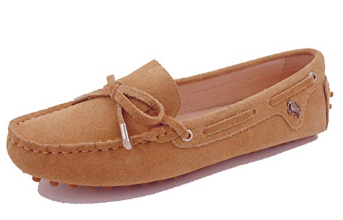 MINITOO Damen Knoten Slip-on Leicht gebräunt Wildleder Freizeit Slipper Mokassins EU 38.5 MINITOO Damen Knoten Slip-on Leicht gebräunt Wildleder Freizeit Slipper Mokassins EU 38.5 von MINITOO