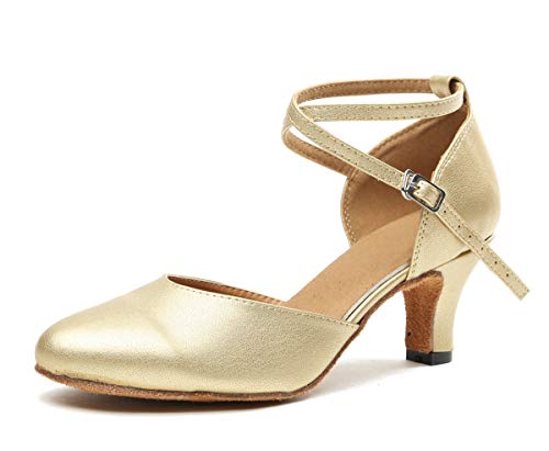 MINITOO Damen Leder Salsa Latin Tanzschuhe Tango Schuhe Gold EU 40 von MINITOO