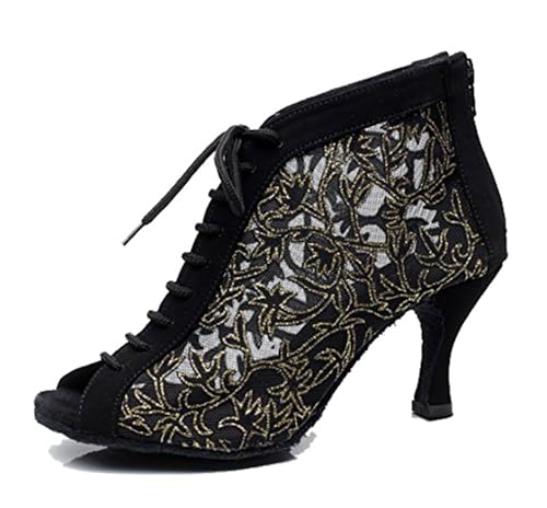 MINITOO Damen Latin Standard Tanzschuhe Mesh Abend Sandalen Stiefeletten Sommer Sexy Tanzstiefel QJ7018 Schwarz EU 38 MINITOO Damen Latin Standard Tanzschuhe Mesh Abend Sandalen Stiefeletten Sommer Sexy Tanzstiefel QJ7018 Schwarz EU 38 von MINITOO