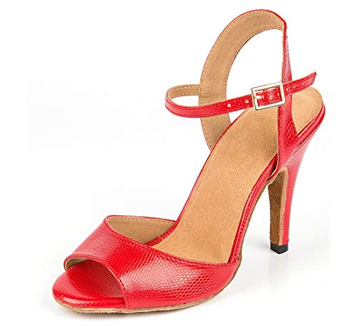 MINITOO Damen Latein Salsa Slingback Stiletto Heels Rot Synthetik Performance Tanzschuhe Wedding Sandalen EU 34 von MINITOO