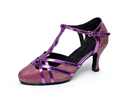 MINITOO Damen Latein Tanzschuhe Glitzer Formal Party Prom Pumps mit Riemchen QJ6231 Violett EU 38 MINITOO Damen Latein Tanzschuhe Glitzer Formal Party Prom Pumps mit Riemchen QJ6231 Violett EU 38 von MINITOO