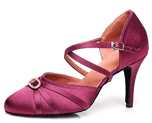 MINITOO Damen Latin Salsa Ankle Strap Tanzschuhe Hochzeit Prom Pumps Schuhe L117B Lila 8.5cm Absatz EU 40 MINITOO Damen Latin Salsa Ankle Strap Tanzschuhe Hochzeit Prom Pumps Schuhe L117B Lila 8.5cm Absatz EU 40 von MINITOO