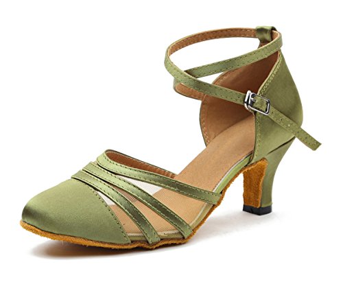 MINITOO Damen Latin Salsa Ankle Strap Grun Satin Tanzschuhe Abendschuhe EU 40.5 MINITOO Damen Latin Salsa Ankle Strap Grun Satin Tanzschuhe Abendschuhe EU 40.5 von MINITOO