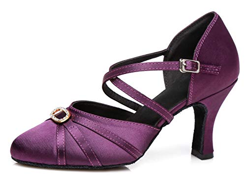 MINITOO Damen Latin Salsa Ankle Strap Tanzschuhe Hochzeit Prom Pumps Schuhe L117B Violett 8cm Absatz EU 38.5 MINITOO Damen Latin Salsa Ankle Strap Tanzschuhe Hochzeit Prom Pumps Schuhe L117B Violett 8cm Absatz EU 38.5 von MINITOO